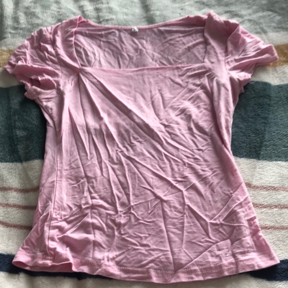 American Eagle Outfitters Pink Fitted Blouse